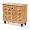 Baxton Studio Winda Modern and Contemporary Oak Brown Finished Wood 2-Door Shoe Cabinet 189-11987-ZORO - alternate 10